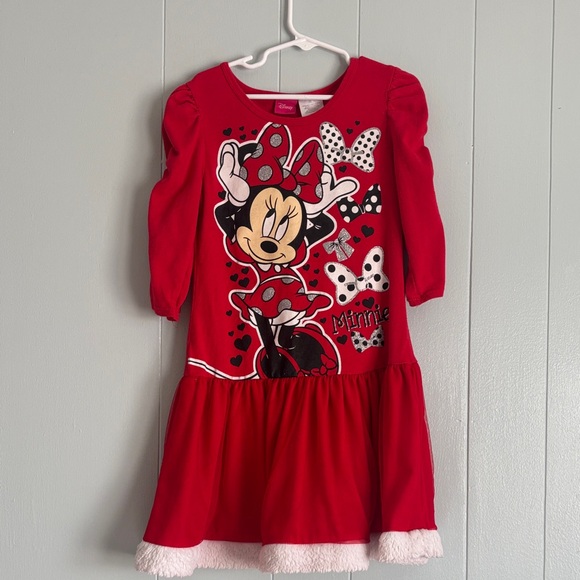 Disney Red Minnie Mouse Dress with White Accents - Picture 1 of 3